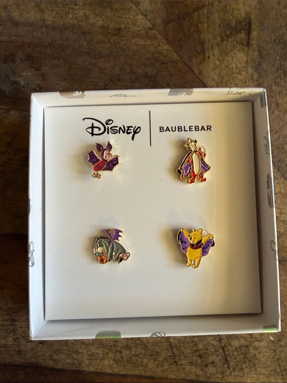 Disney BaubleBar Pooh Eeyore Piglet Tigger Halloween Stud Earring Set. NIB
